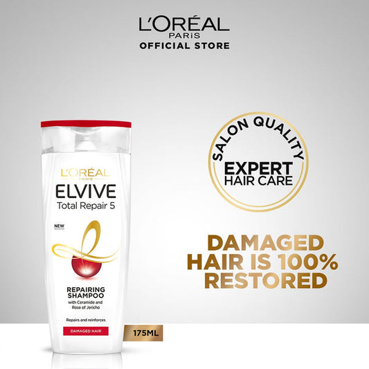 L'Oreal Paris Elvive Total Repair 5 Shampoo 175 Ml - For Damaged Hair - Front View