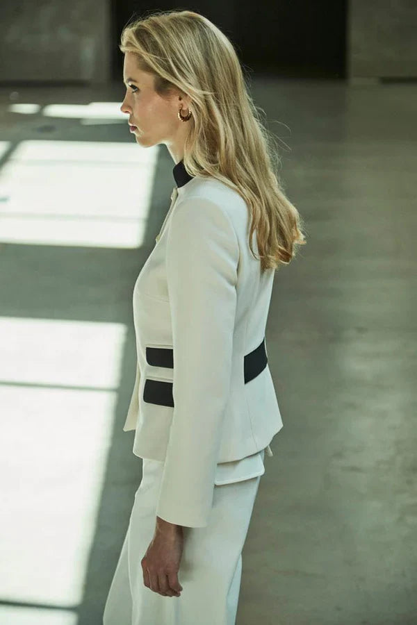 Ace White Blazer with Double Pocket