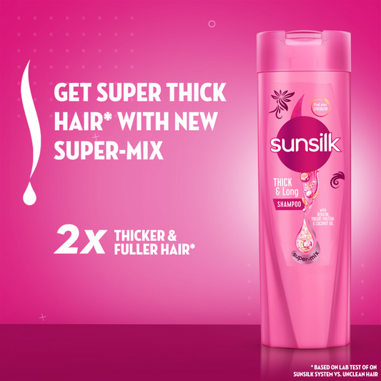 Sunsilk Shampoo Thick & Long - 185Ml - Front View