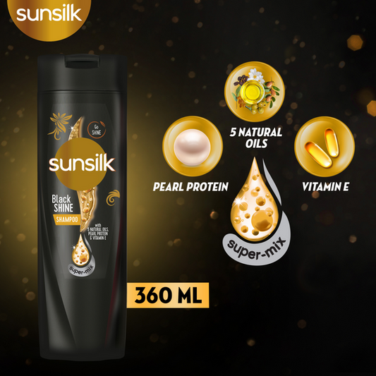 Sunsilk Shampoo Black Shine - 360Ml - Front View