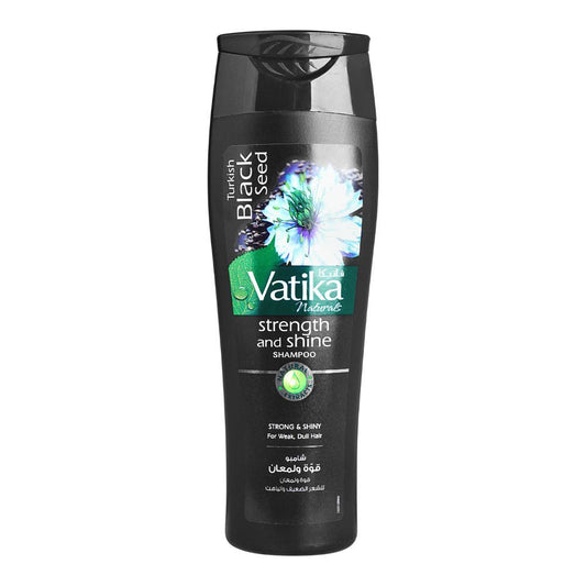 Dabur Vatika Naturals Turkish Black Seed Strength And Shine Shampoo, For Weak & Dull Hair, 185ml - Front View