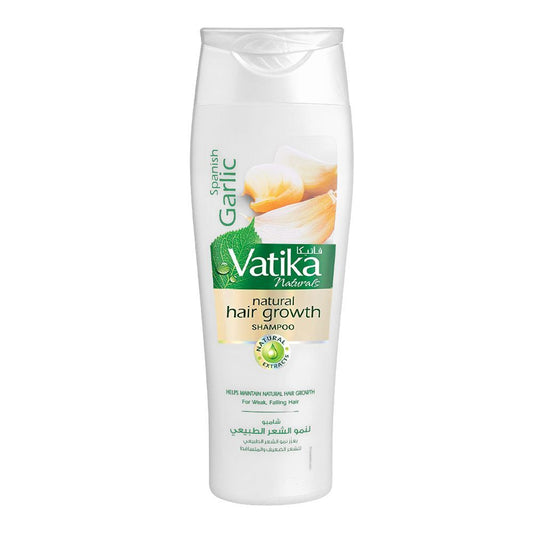 Dabur Vatika Naturals Spanish Garlic Natural Hair Growth Shampoo, For Weak & Falling Hair, 185ml - Front View