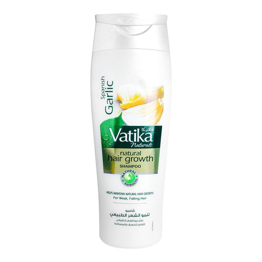 Dabur Vatika Naturals Spanish Garlic Natural Hair Growth Shampoo, For Weak/Falling Hair, 360ml - Front View