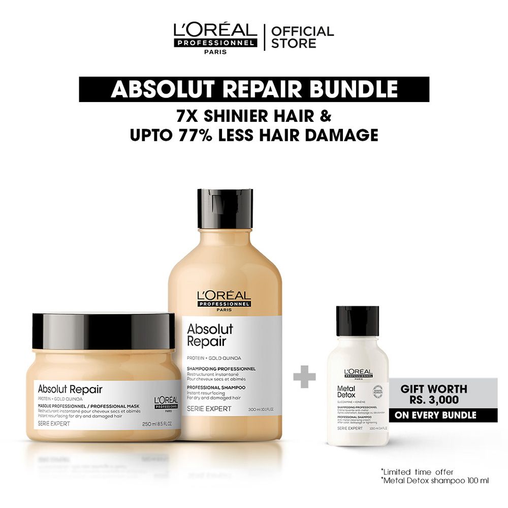 L'Oreal Professionnel Absolut Repair 300ml Shampoo & 250ml Mask, Bundle Offer - Front View