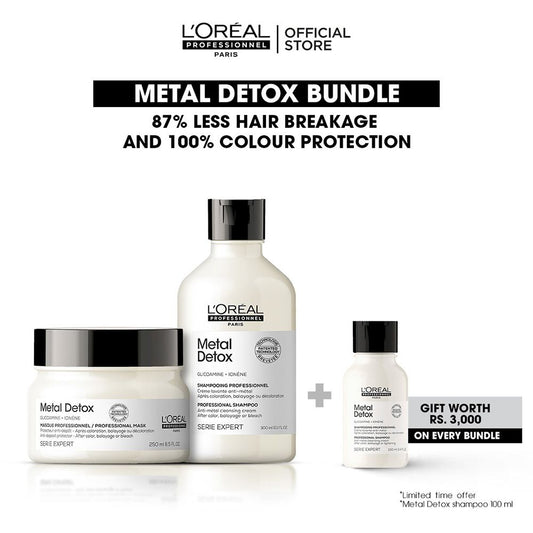 L'Oreal Professionnel Metal Detox 300ml Shampoo & 250ml Mask, Bundle Offer - Front View