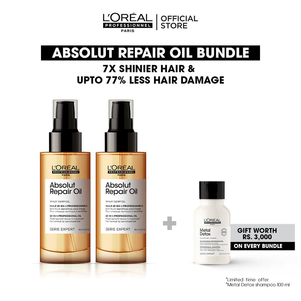L'Oreal Professionnel Absolut Repair Hair Serum 90mlx2, Bundle Offer - Front View