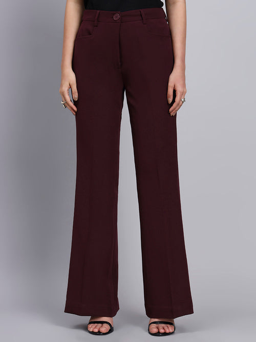 Elegant burgundy b=wide pant for women office wear meeting outfit Pakistan