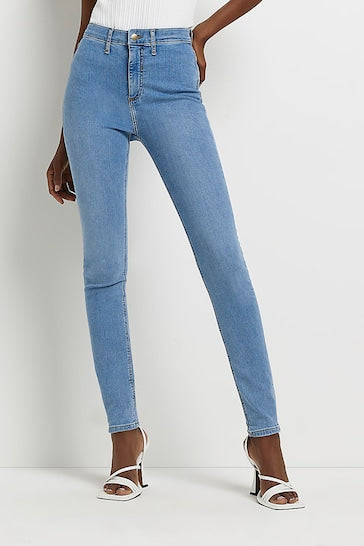 Light blue high waisted jeggings sale