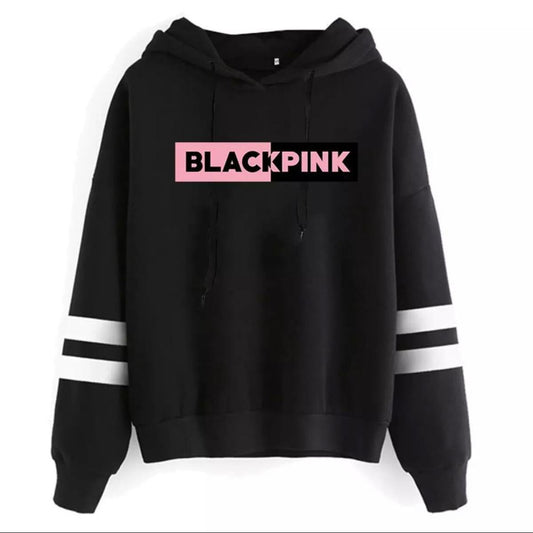 Blackpink Printed Fleece Full Sleeves Pull Over Hoodie For Women