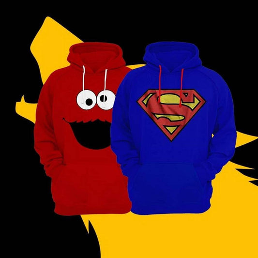Pack OF 2 Printed Fleece Hoodies For Men