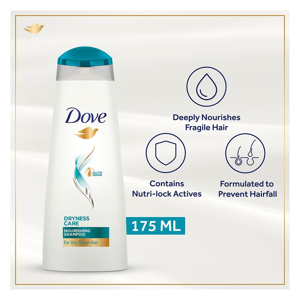 Dove Nutritive Solutions Dryness Care Shampoo, For Dry Hair, 175ml - Front View