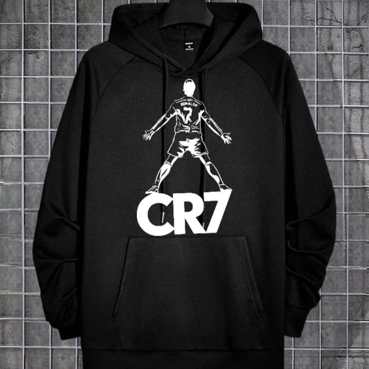 Cr7 Cristiano Ronaldo Printed Fleece Full Sleeves Pull Over Hoodie For Men & Boys