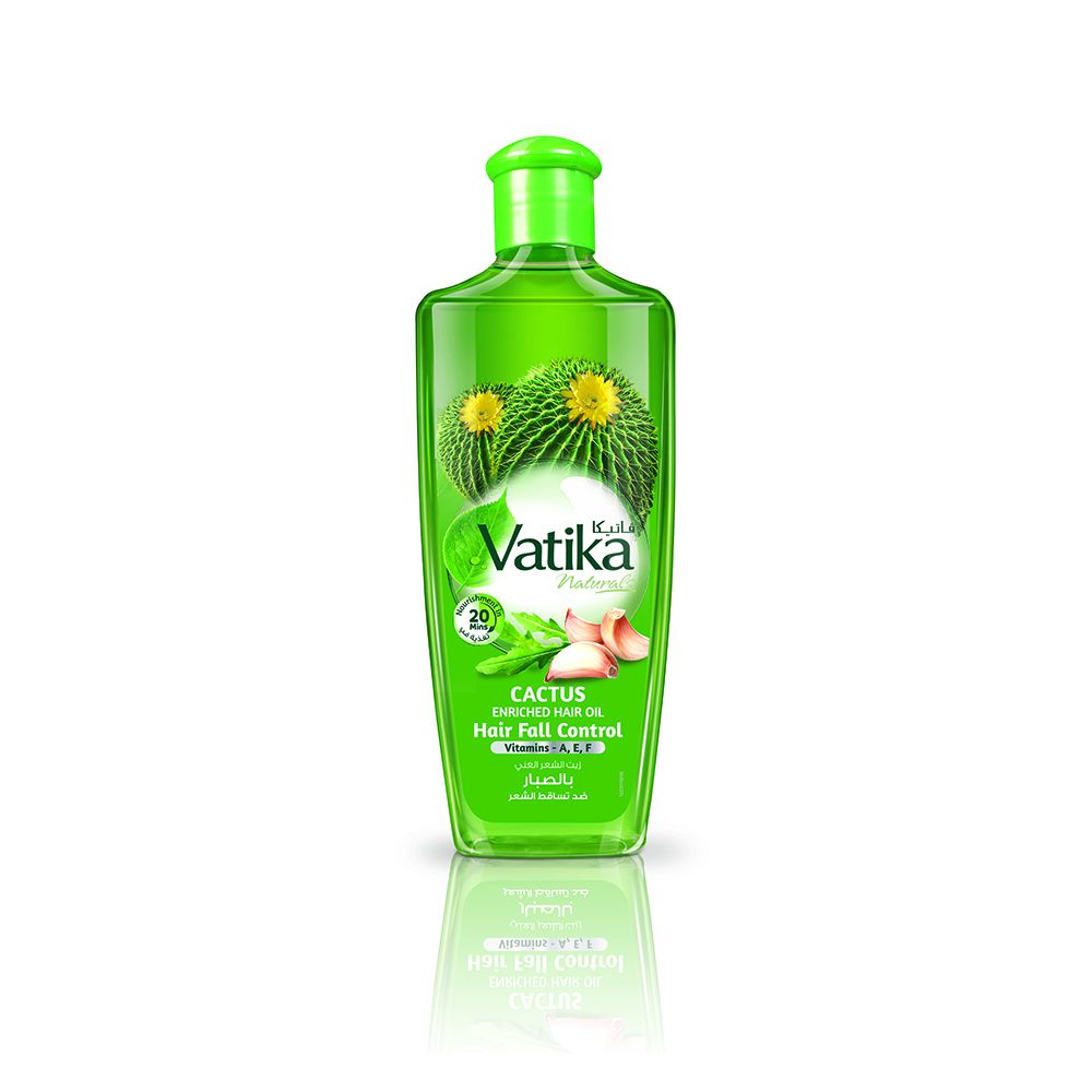 Dabur Vatika Naturals Hair Fall Control Cactus Enriched Hair Oil, 200ml - Front View