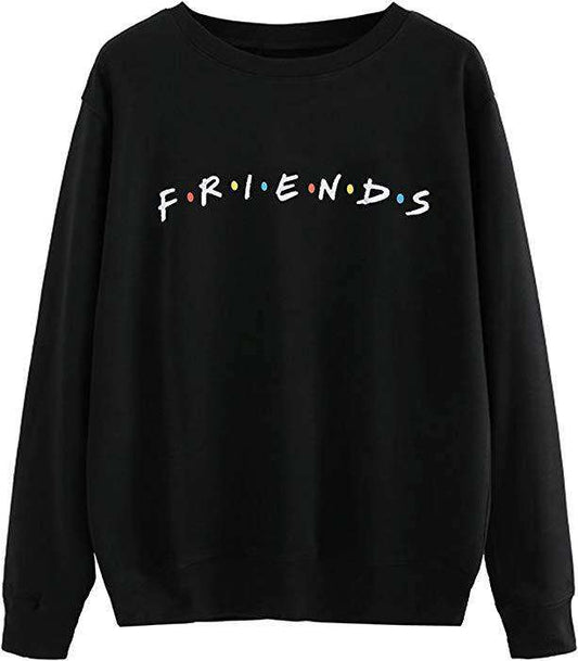 FRIENDS printed black sweatshirt - AceCart Warm Hooded Sweatshirt in Black