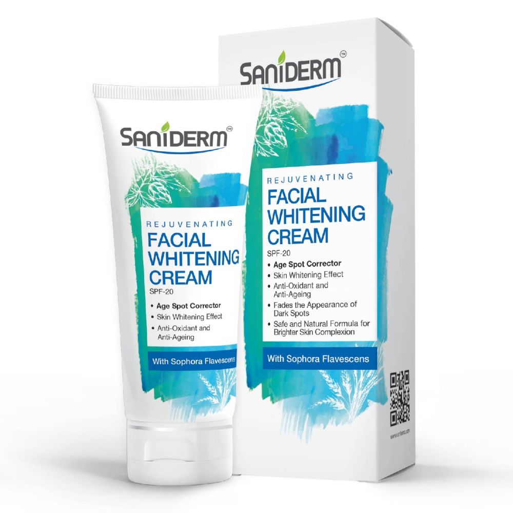Saniderm Rejuvenating SPF 20 Facial Whitening Cream, With Sophora Flavescens, 50g - Front View