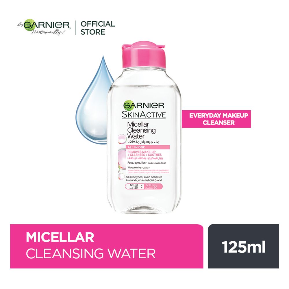 Garnier Skin Naturals Micellar Cleansing Water, Alcohol Free, 125ml - Front View