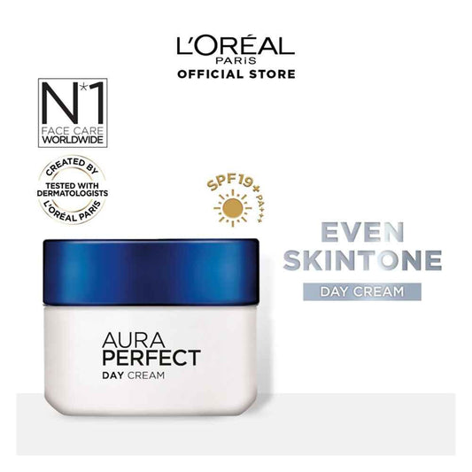 L'Oreal Paris Aura Perfect Day Cream, Even Skin Tone, SPF 17, 50ml -  Front View