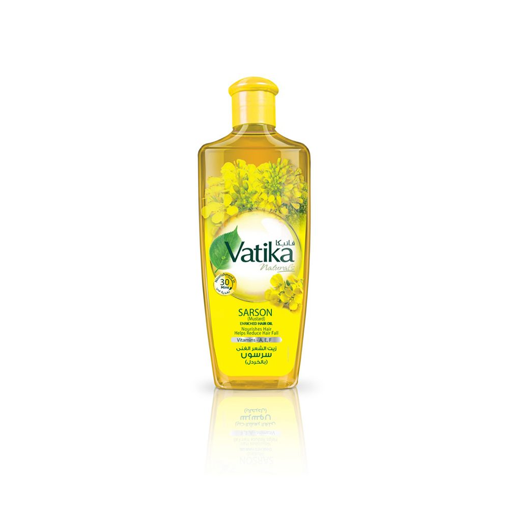 Dabur Vatika Naturals Sarson Nourishes Hair Enriched Hair Oil, 200ml - Front View