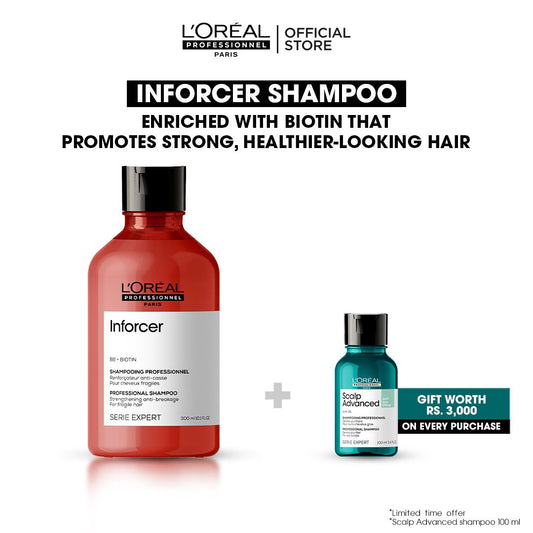 L'Oreal Professionnel Serie Expert Inforcer Shampoo 300 ML - For Weak & Brittle Hair With Biotin & Vitamin B6 - Front View