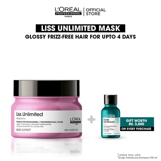 L'Oreal Professionnel Serie Expert Pro-Keratin Liss Unlimited Professional Masque, 250ml - Front View