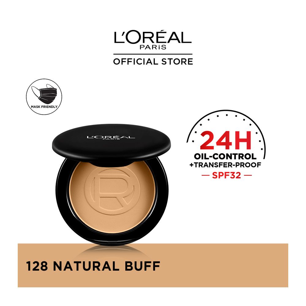 L'Oreal Paris Infallible 24H Oil Killer High Coverage Powder, 128 Natural Buff - Front View