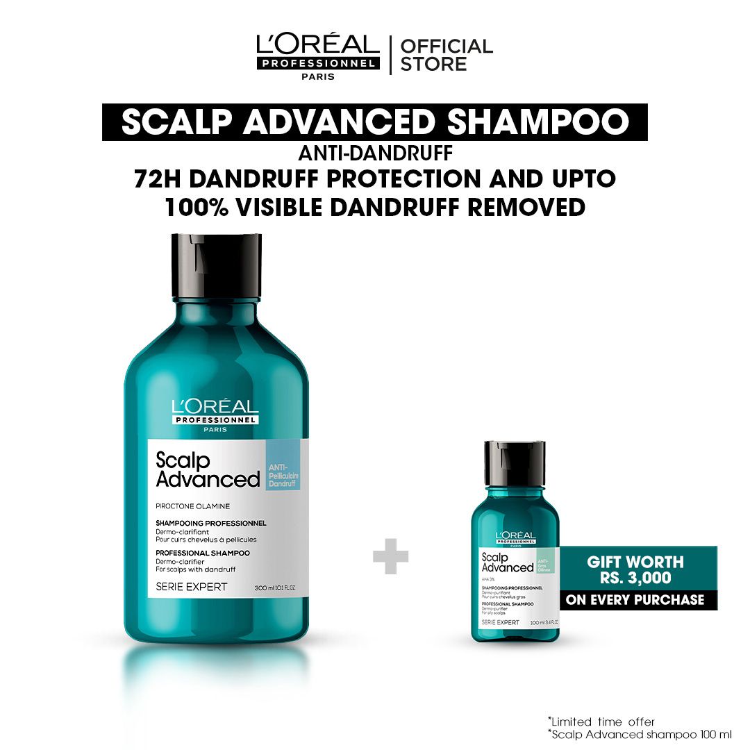 L'Oreal Professionnel Serie Expert Scalp Advanced Anti-Pellicular Dandruff Professional Shampoo, For Scalps With Dandruff, 300ml - Front View