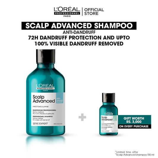 L'Oreal Professionnel Serie Expert Scalp Advanced Anti-Pellicular Dandruff Professional Shampoo, For Scalps With Dandruff, 300ml - Front View
