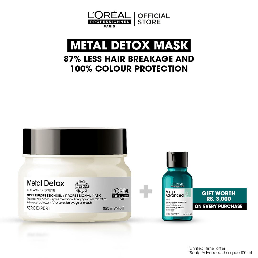 L'Oreal Professionnel Serie Expert Metal Detox Glicoamine + Ionene Professional Mask, 250ml - Front View