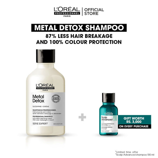 L'Oreal Professionnel Serie Expert Metal Detox Glicoamine + Ionene Professional Shampoo, 300ml - Front View