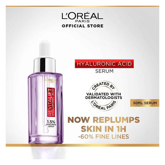L'Oreal Paris Innovation Revitalift Hyaluronic Acid 1.5% Hyaluron Serum, 30ml - Hydrating, Anti-Aging, Glass Skin - Front View