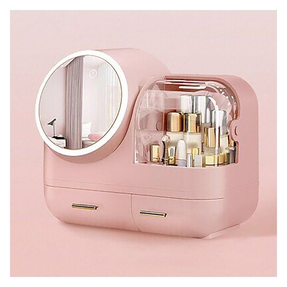 Matrix Led-Luxe Organizer With Drawers, Large Capacity Makeup Case, Makeup Organizer for Vanity - Front View