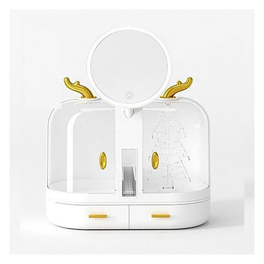 Matrix Elegant Makeup Organizer With Led Mirror & Drawers, Large Capacity Makeup Organizer - Front View