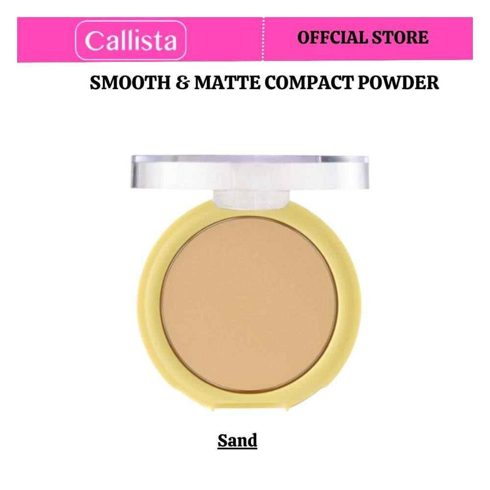 Callista Smooth & Matte Compact Powder, Argan Oil & Cruelty, 10g, 20 Sand - Front View