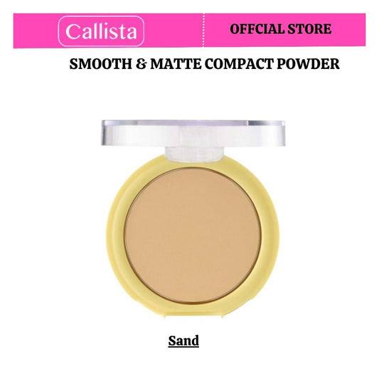 Callista Smooth & Matte Compact Powder, Argan Oil & Cruelty, 10g, 20 Sand - Front View