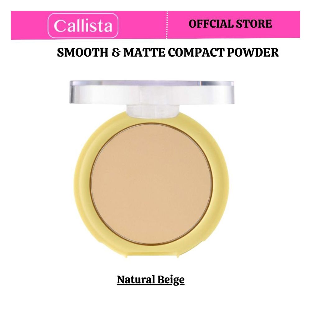 Callista Smooth & Matte Compact Powder, Argan Oil & Cruelty, 10g, 10 Natural Beige - Front View