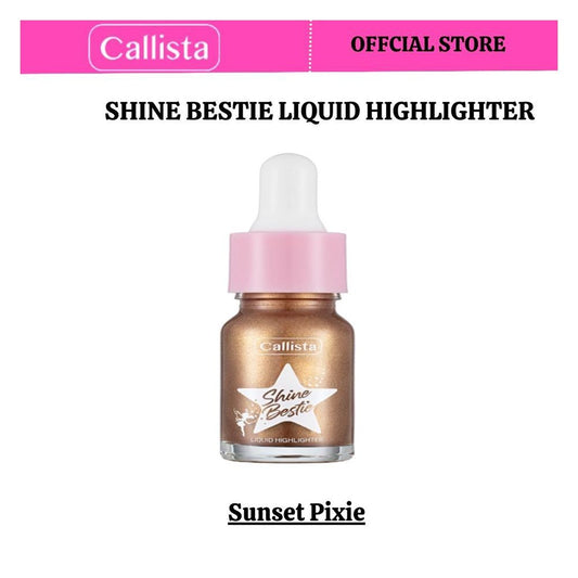 Callista Shine Bestie Liquid Highlighter, For All Skin Types, Cruelty free, 04 Sunset Pixie - Front View