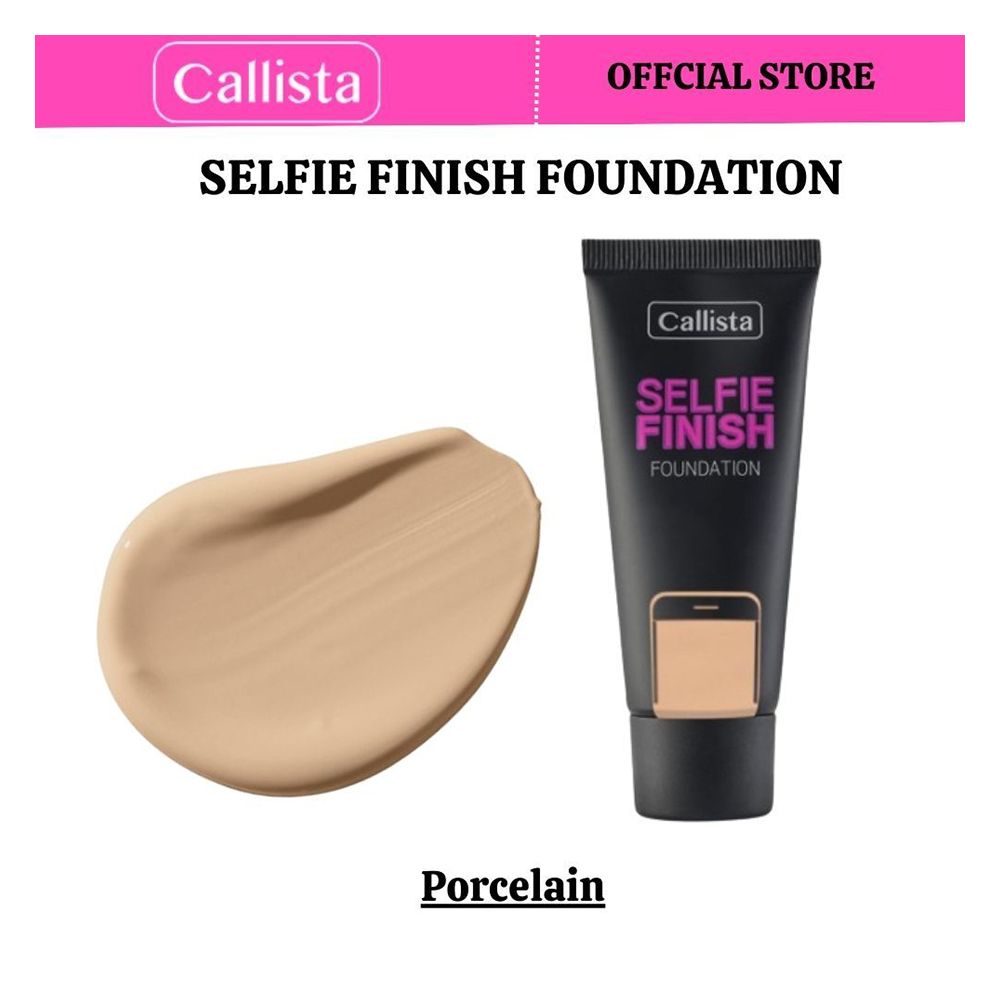 Callista Selfie Finish Foundation, Vegan, Almond Oil, SPF 15 & Cruelty Free, 25ml, 121 Porcelain - Front View