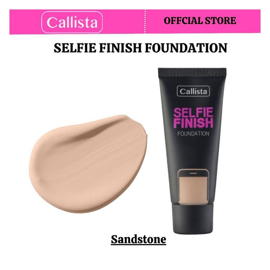 Callista Selfie Finish Foundation, Vegan, Almond Oil, SPF 15 & Cruelty Free, 25ml, 110 Sandstone - Front View