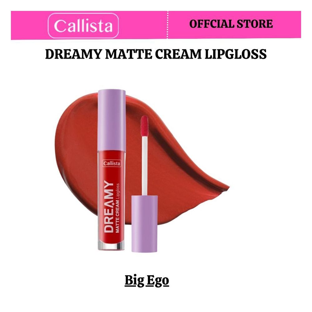 Callista Dreamy Matte Cream Lip Gloss, Vegan, Macadamia Oil, Vitamin E & Cruelty Free, 4ml, 205 Big Ego - Front View