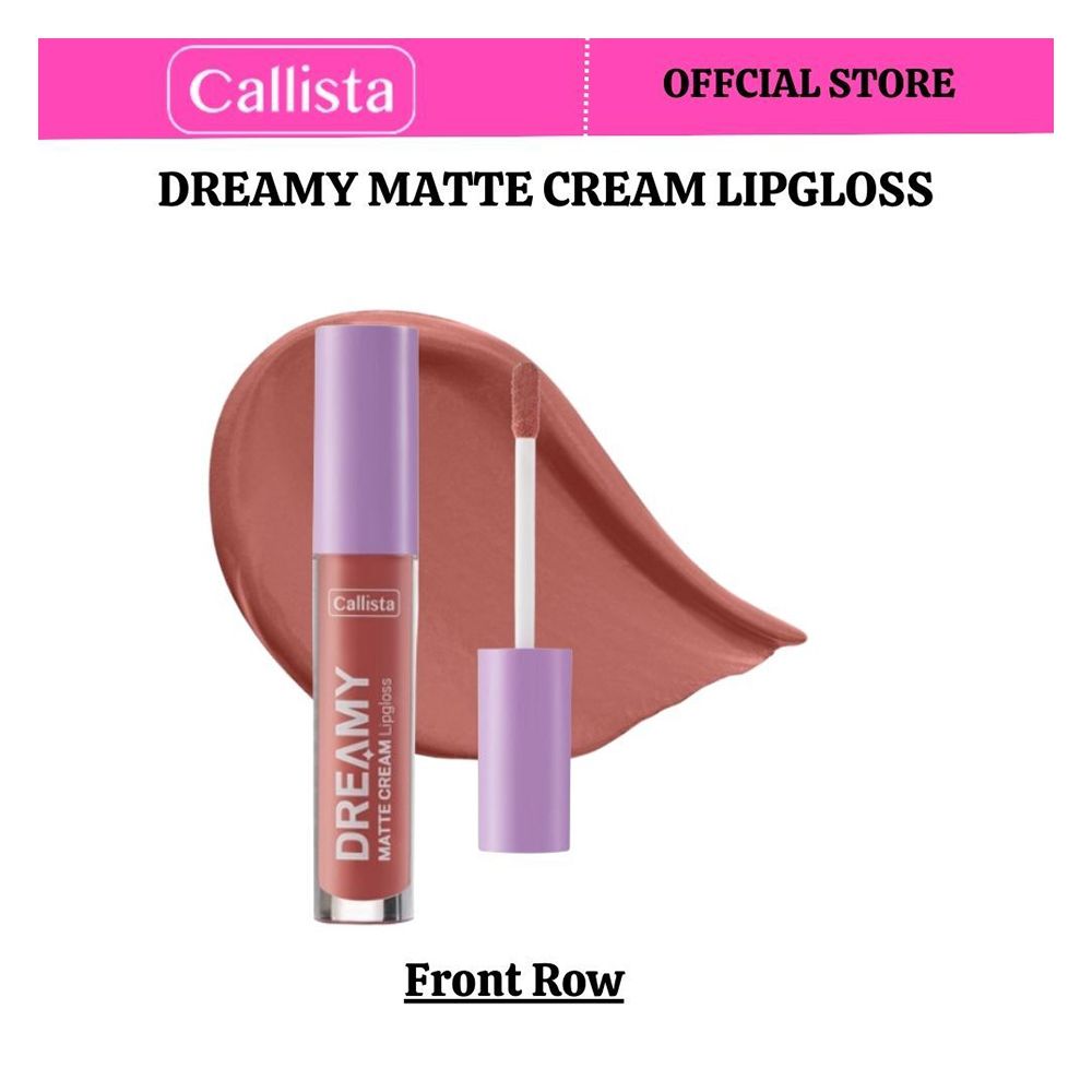 Callista Dreamy Matte Cream Lip Gloss, Vegan, Macadamia Oil, Vitamin E & Cruelty Free, 4ml, 208 Front Row - Front View