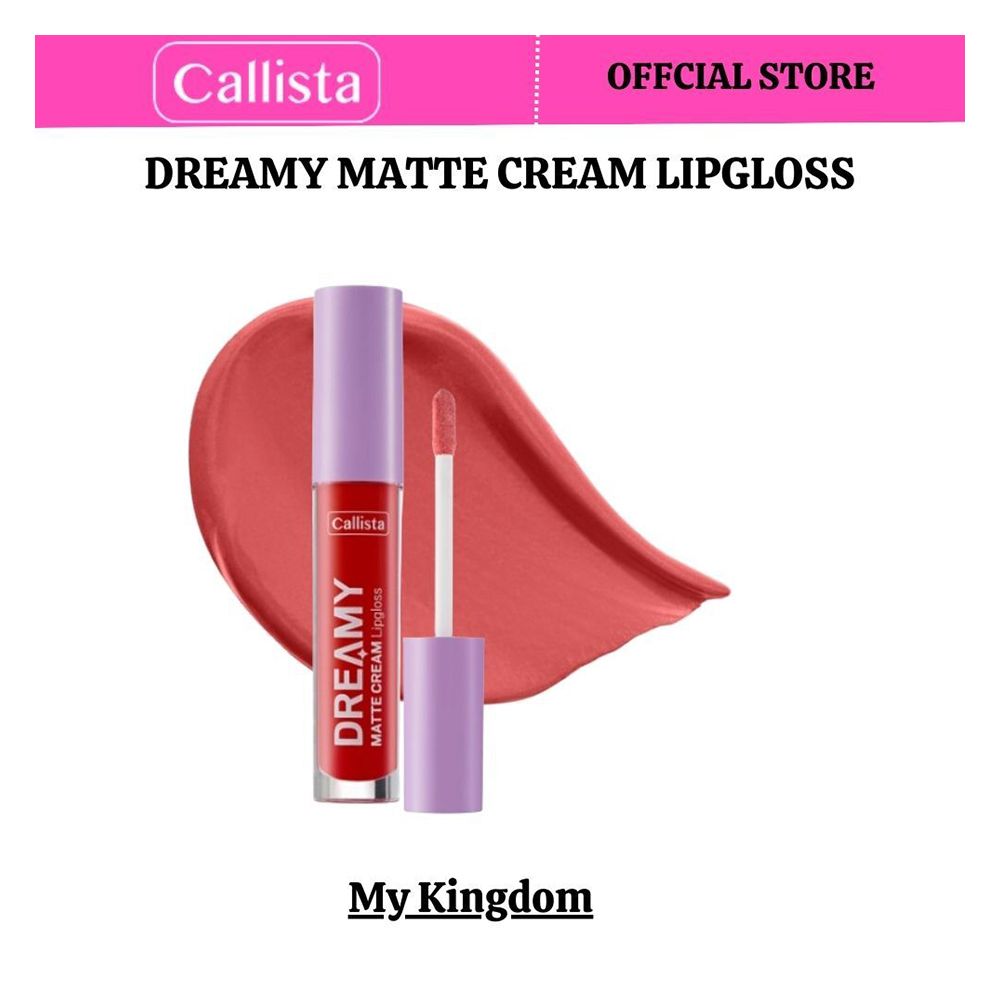 Callista Dreamy Matte Cream Lip Gloss, Vegan, Macadamia Oil, Vitamin E & Cruelty Free, 4ml, 206 My Kingdom - Front View