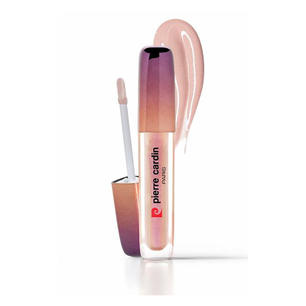 Pierre Cardin Shimmering Lip Gloss, Dazzling Gloss, Super Shine Pearls, Non Sticky, Shea Butter, Champagne - Front View