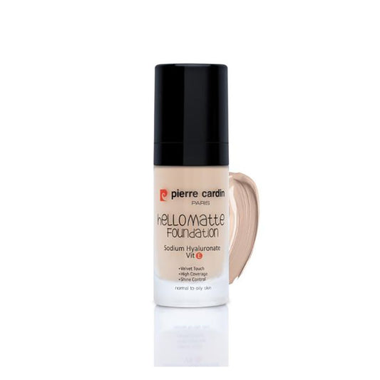 Pierre Cardin Paris Hello Matte Foundation, Sodium Hyaluronate & Vitamin E, For Normal To Oily Skin, Fair 306 - Front View