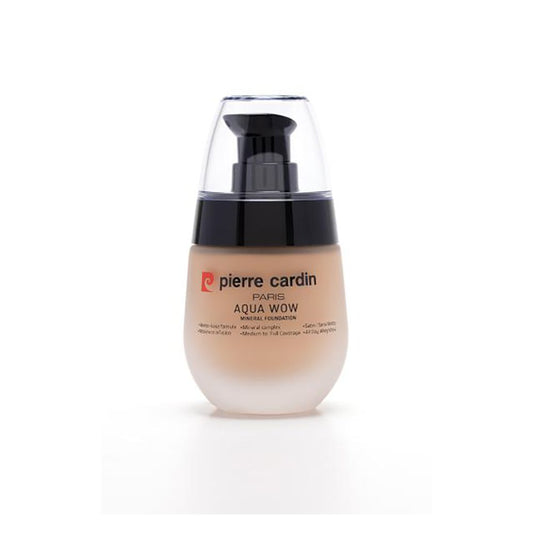 Pierre Cardin Paris Aqua Wow Mineral Foundation, Water Based, Medium to Full Coverage, 32ml, Warm Yellow 406 - Front View