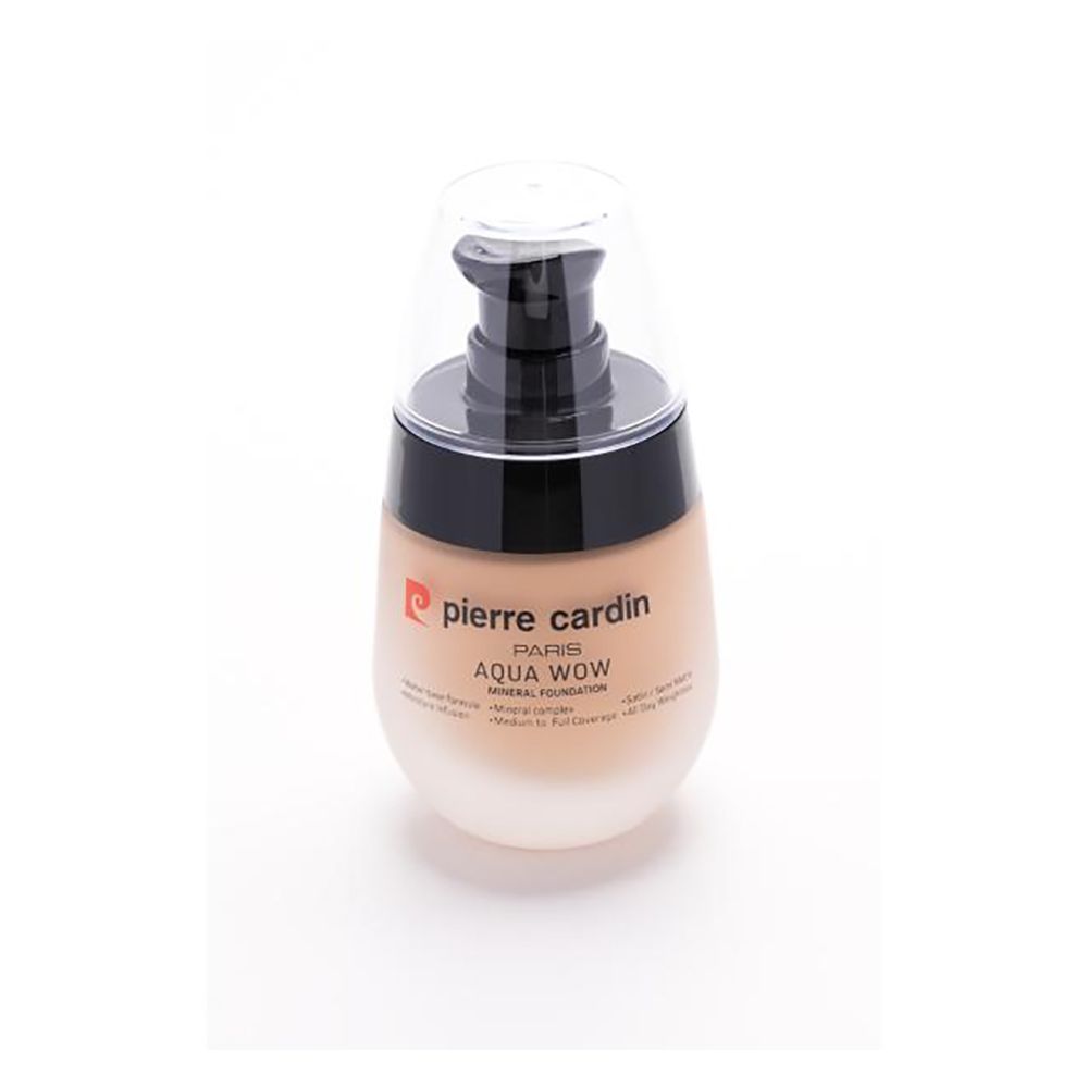 Pierre Cardin Paris Aqua Wow Mineral Foundation, Water Based, Medium to Full Coverage, 32ml, Neutral 304 - Front View