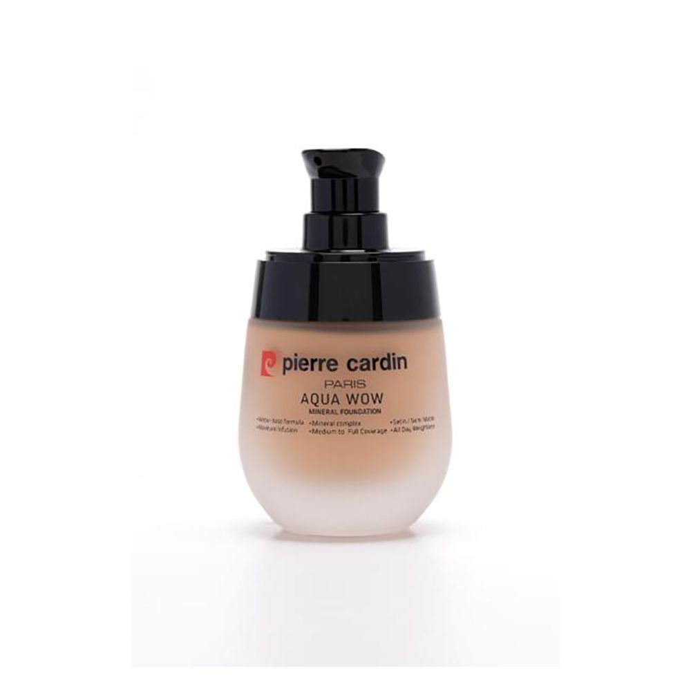 Pierre Cardin Paris Aqua Wow Mineral Foundation, Water Based, Medium to Full Coverage, 32ml, Very Warm 602 - Front View
