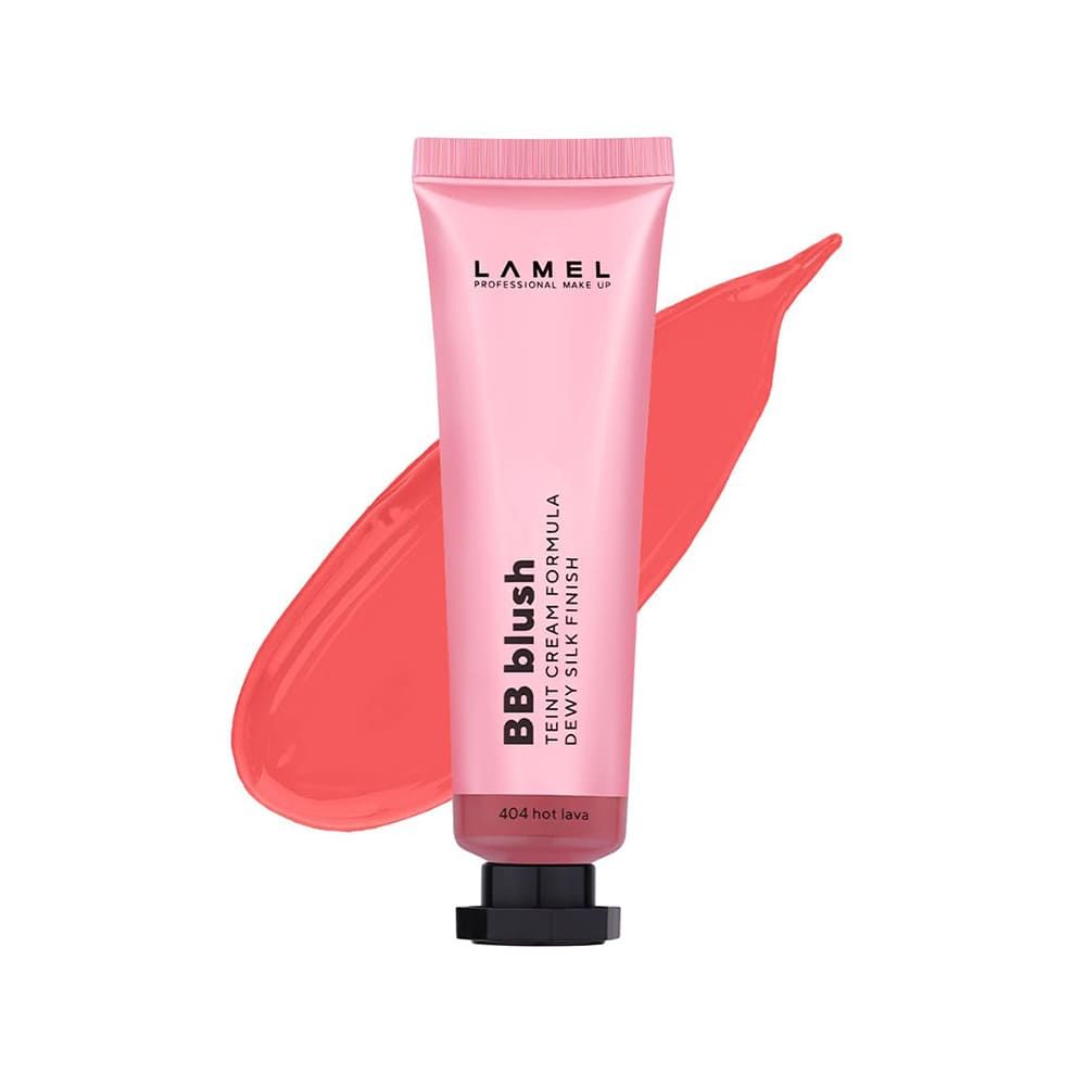 LAMEL Dewy Silk Finish Teint Cream Face BB Blush, 404 Hot Lava, 10ml - Front View