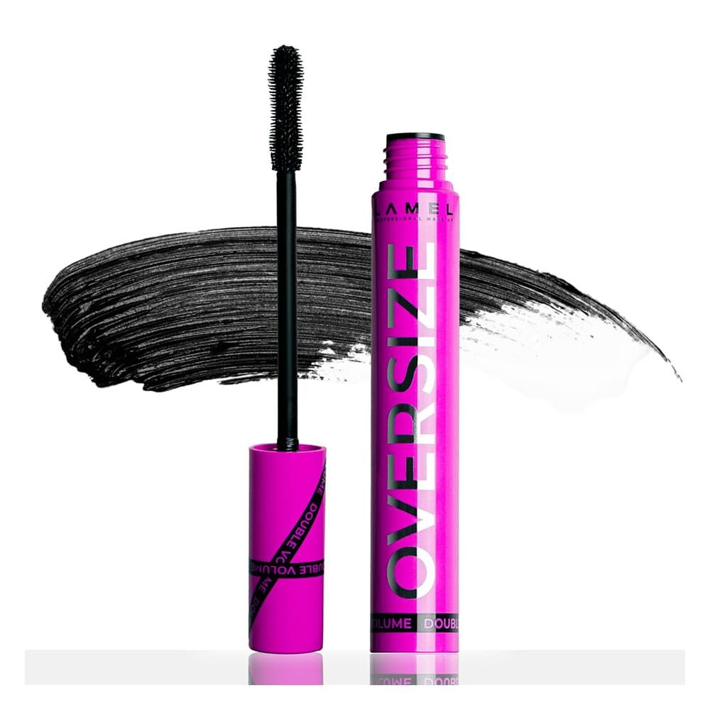 LAMEL Volume Double Oversize Mascara, Smudge Proof, Flake-Free, Vibrant Black - Front View