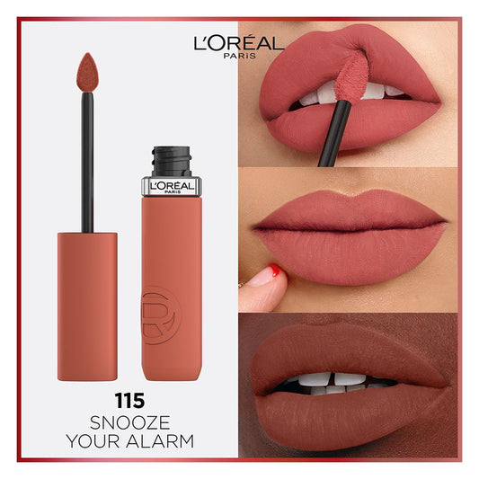 L'Oreal Paris Infallible Matte Resistance Liquid Lipstick, 115 Snooze Your Alarm - Front View