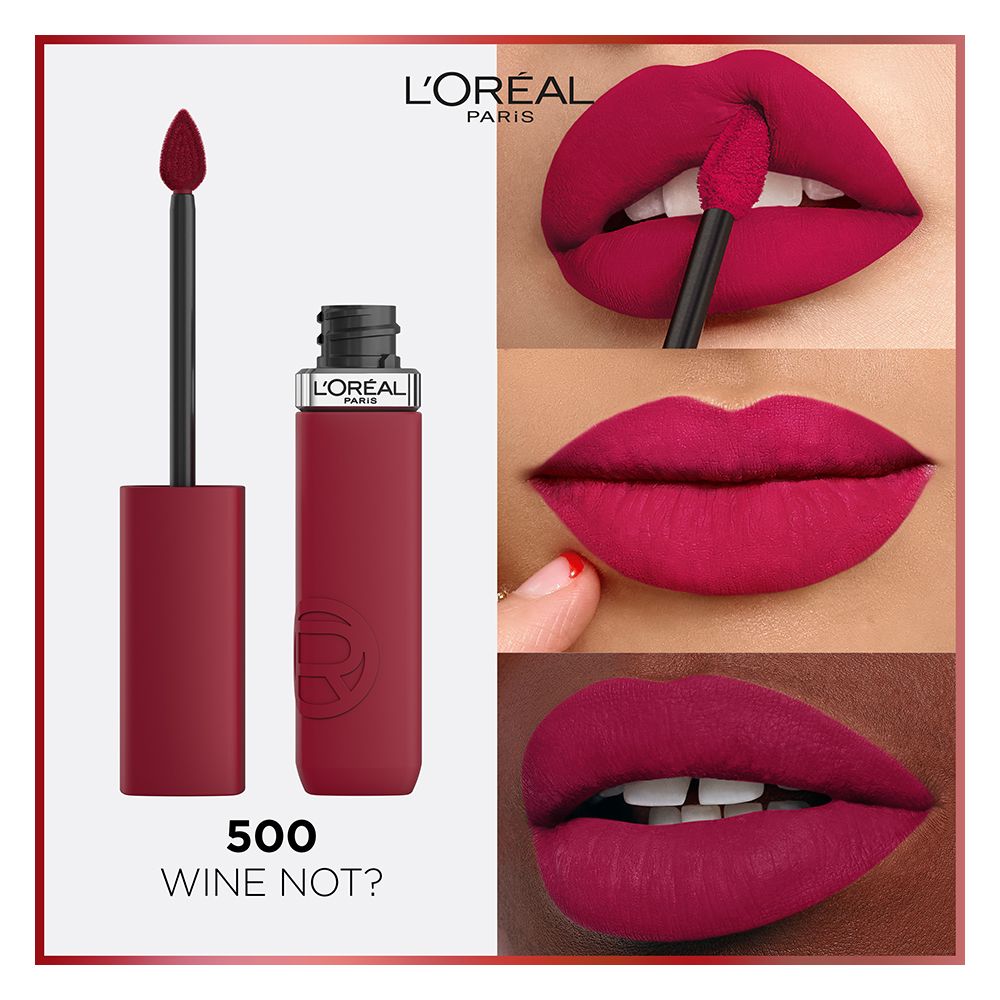 L'Oreal Paris Infallible Matte Resistance Liquid Lipstick, 500 Wine Not - Front View